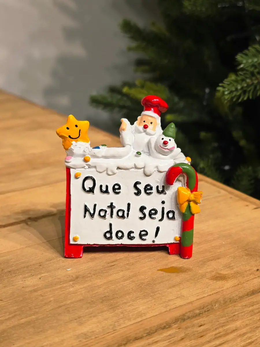 Mini Placa Natal Doce em Resina 9 cm