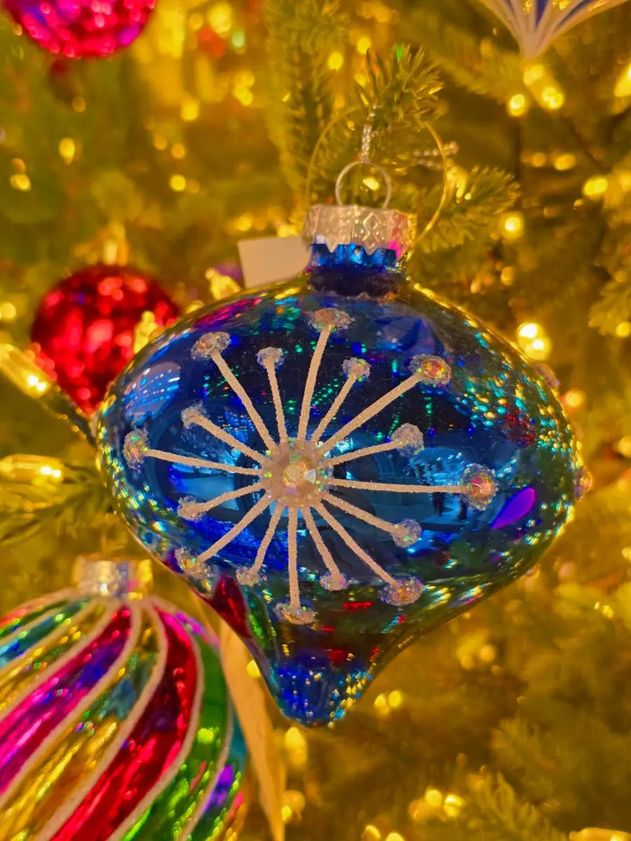 Ornamento de Vidro Azul 11,4 cm