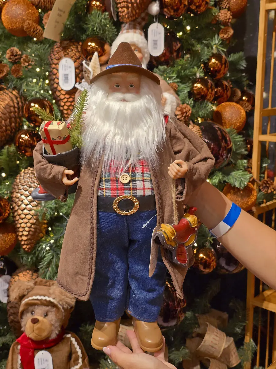 Papai Noel em Pé Coleção Cowboy 45 cm