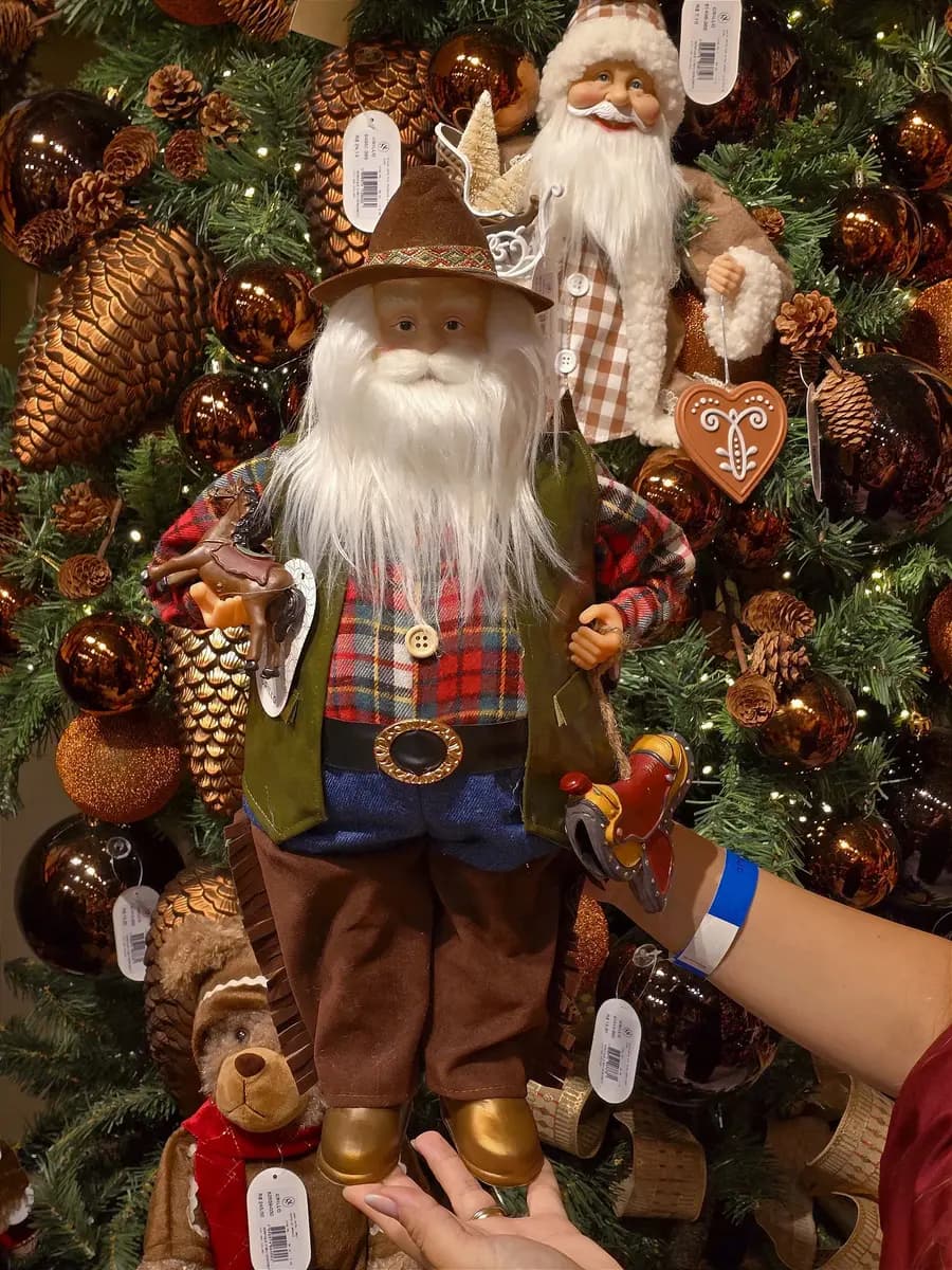 Papai Noel em Pé Coleção Cowboy 45 cm