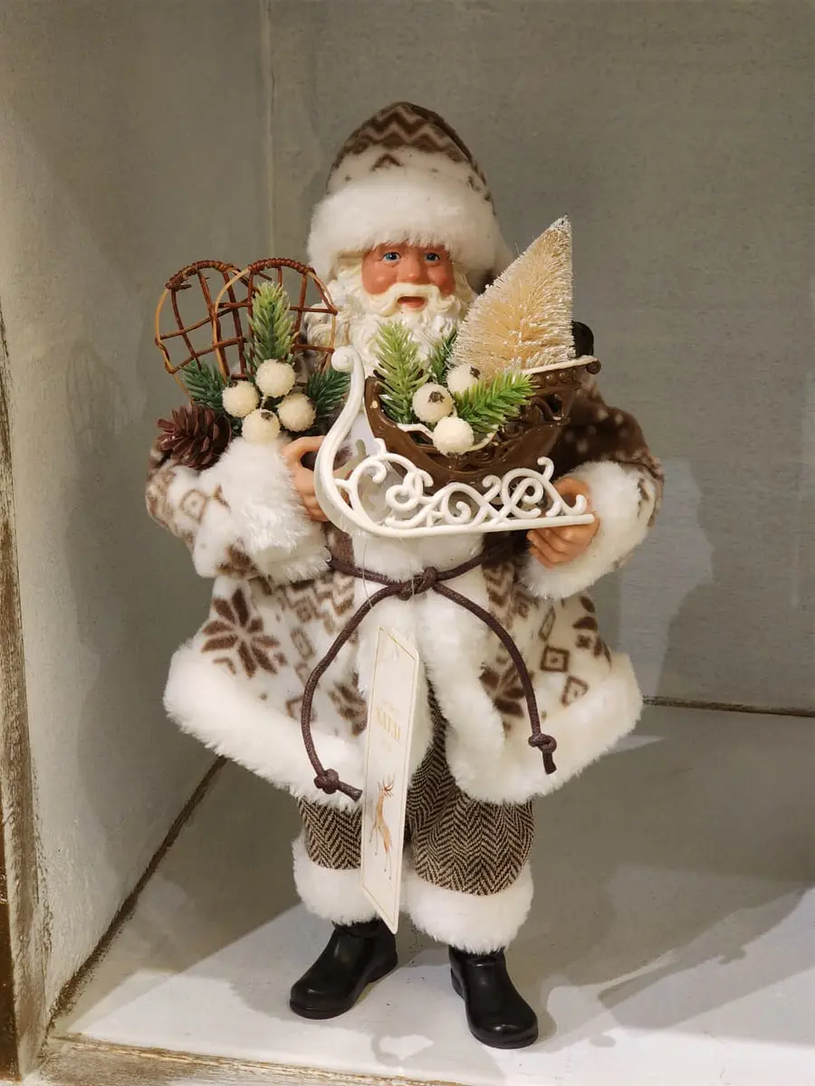 Papai Noel Marrom com Treno 38 cm