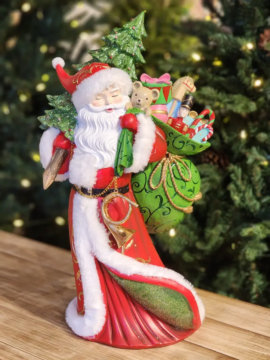 Papai Noel Noite de Natal Luxo em Resina 52,5 cm